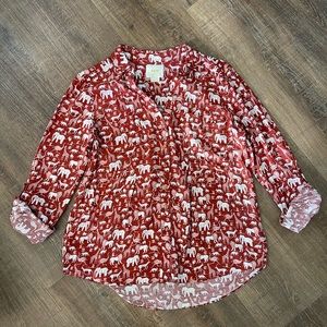Anthropologie Maeve Blouse Elephant size 4